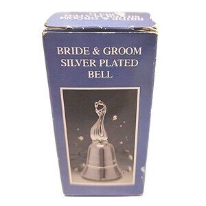 Engravable Lavie International Silver Plated Bride & Groom Bell Wedding Bell